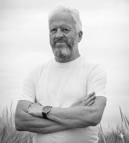 Nick Allum, photographed in the dunes at Holkham.
